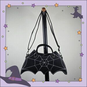 🎃 Bat Crossbody / Handbag With Spider Web Design‎ (NWOT)